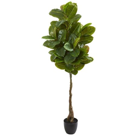 NEARLY NATURALS 65 in. Rubber Leaf Artificial Tree 9119